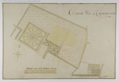 1746-1 Plattegrond van het landgoed Remmerstein met bijbehorende bossen bij Rhenen.